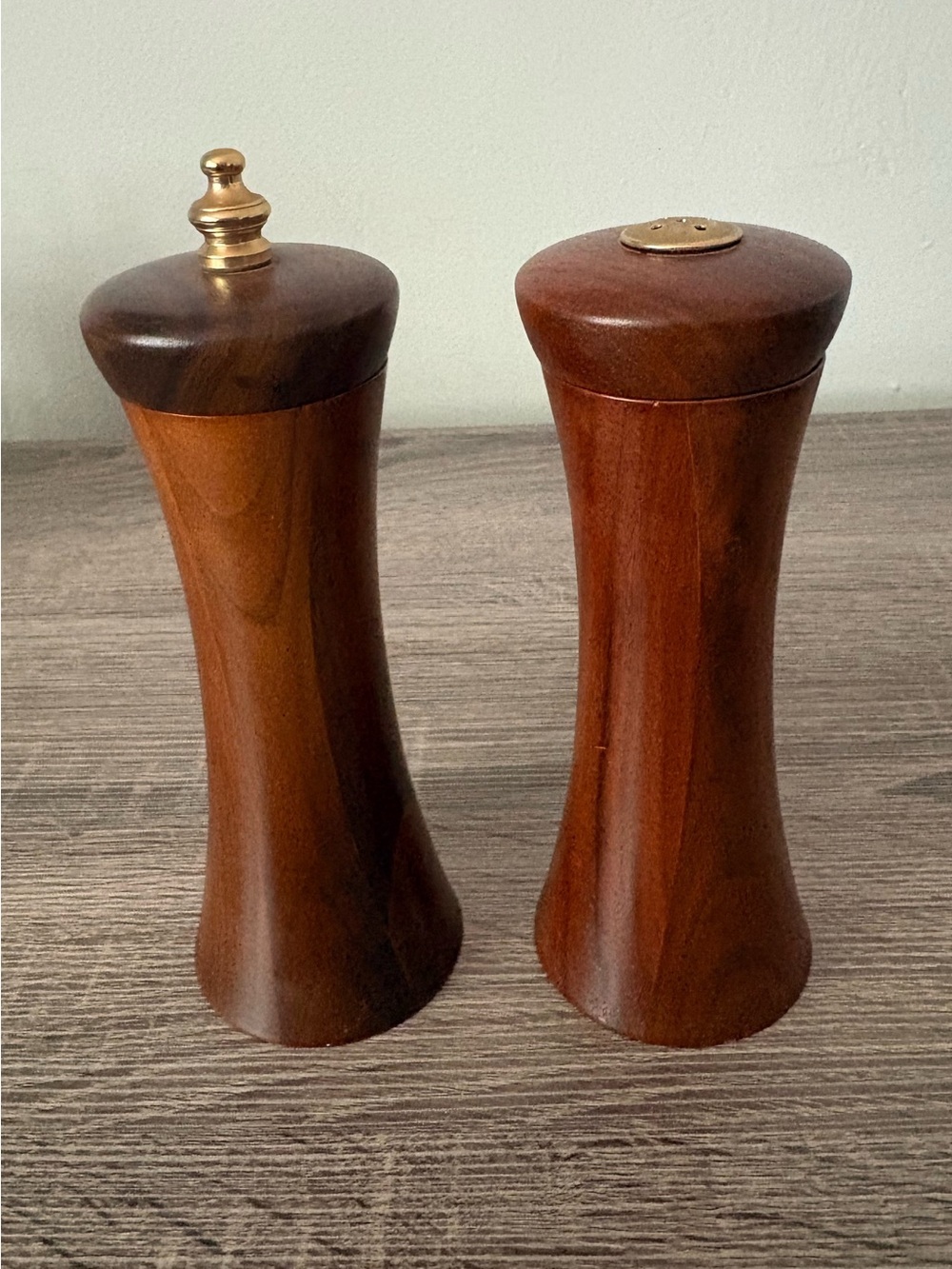 Wooden Salt Shaker and Pepper Mill 6.5 “ 
Tall - Preused